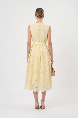Julieta Butterfly Embroidered Midi Vestido 526264 AMA - Reina Diaz