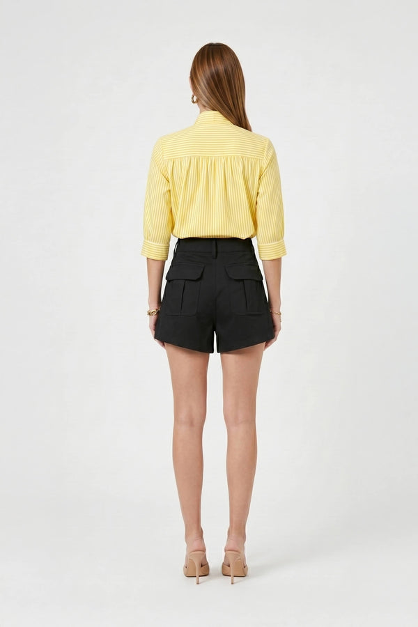 Julieta Tie-Neck 3/4-Sleeve Blusa - Reina Diaz
