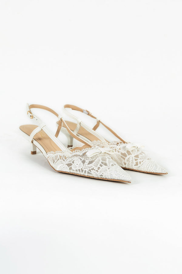 Lace Slingback Zapatilla - Reina Diaz