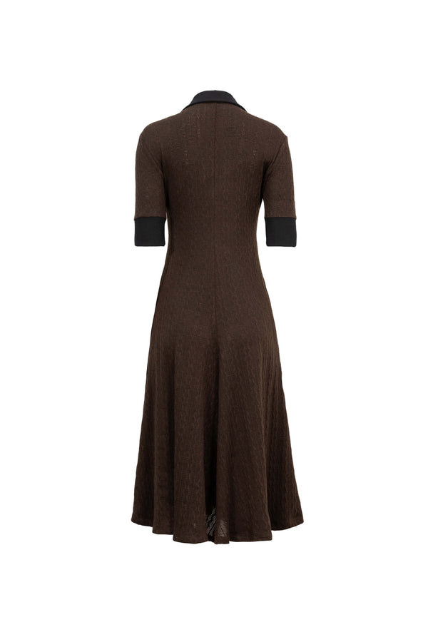 Lana Contrast Knit Vestido 723048 CAF - Reina Diaz