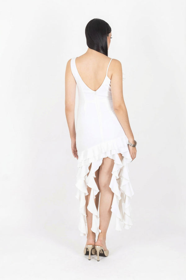 Lilly Ruffle Mini Vestido - Reina Diaz