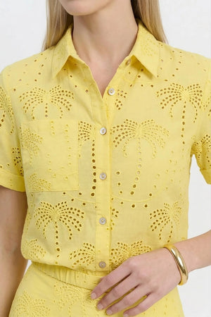 Lina Eyelet Palm Blusa - Reina Diaz