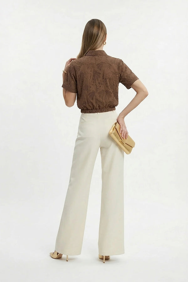 Lina Eyelet Palm Blusa - Reina Diaz