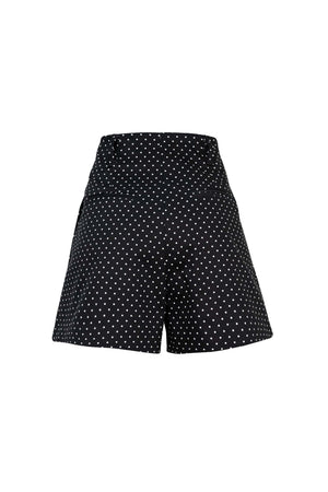 Livorno Tailored High-Rise Cotton-Stretch Shorts 731135 NEG - Reina Diaz