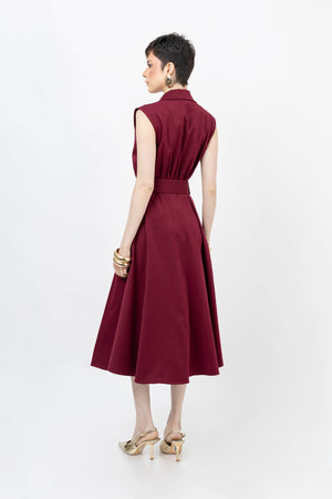 Londres Double - Breasted Sleeveless Midi Vestido - Reina Diaz