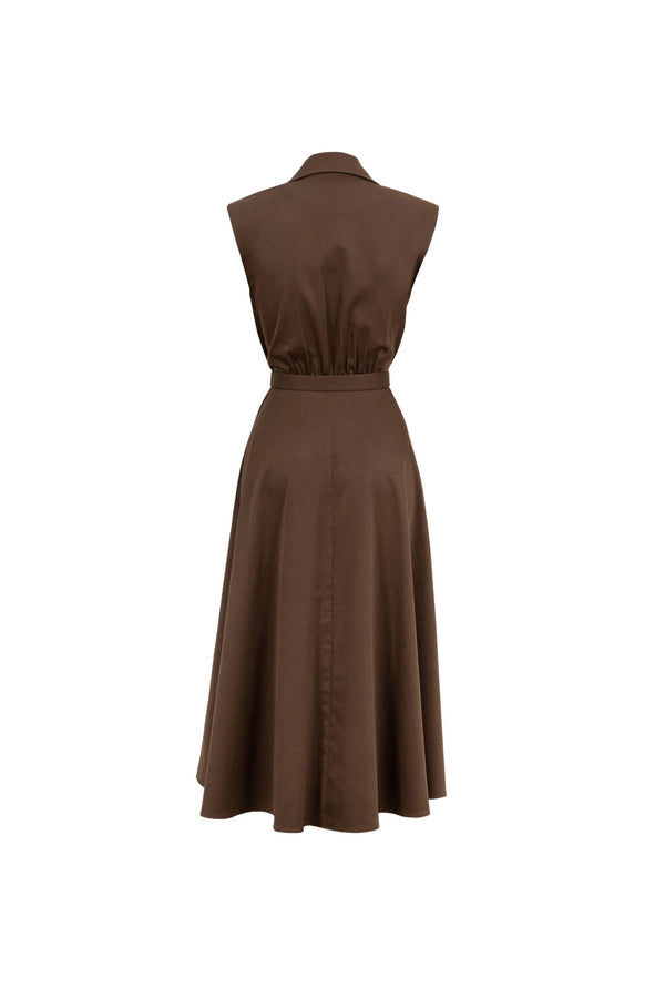 Londres Double - Breasted Sleeveless Midi Vestido - Reina Diaz