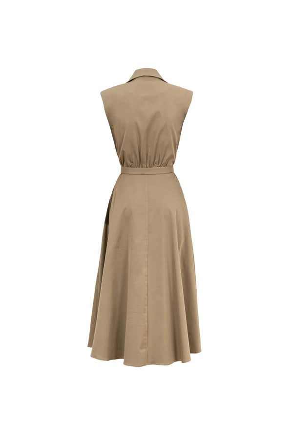 Londres Double - Breasted Sleeveless Midi Vestido - Reina Diaz