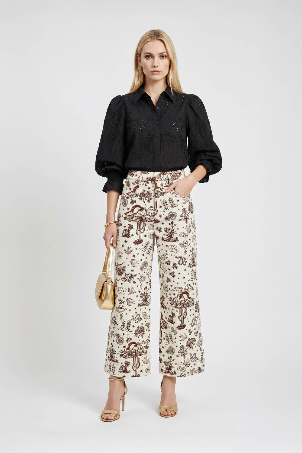Lucca Puff - Sleeve Cotton - Stretch Blouse - Reina Diaz