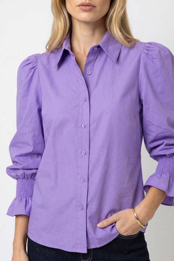 Lucca Puff - Sleeve Cotton - Stretch Blouse - Reina Diaz