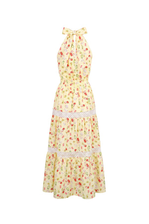 Lucía Halter Fruit Tiered Maxi Vestido 723112 AMA - Reina Diaz