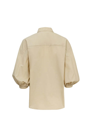 Lucia Puff-Sleeve Button-Down Camisa 752977 ARE - Reina Diaz
