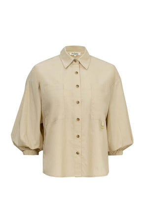 Lucia Puff-Sleeve Button-Down Camisa 752977 ARE - Reina Diaz