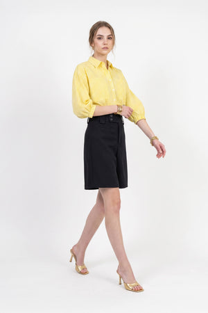 Lucia Puff-Sleeve Button-Down Camisa 752977AMA - Reina Diaz