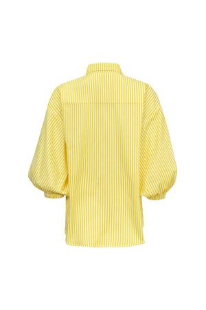 Lucia Puff-Sleeve Button-Down Camisa 752977AMA - Reina Diaz