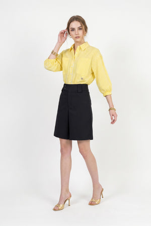 Lucia Puff-Sleeve Button-Down Camisa 752977AMA - Reina Diaz