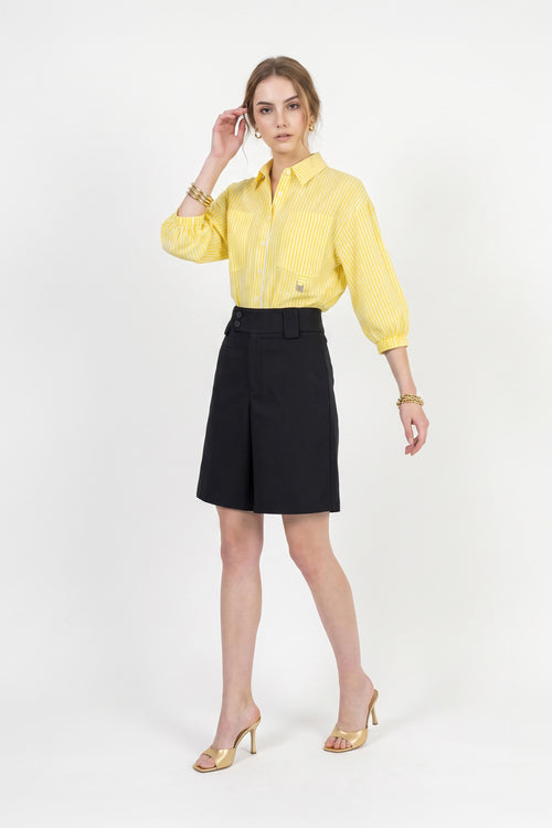 Lucia Puff-Sleeve Button-Down Camisa 752977AMA - Reina Diaz