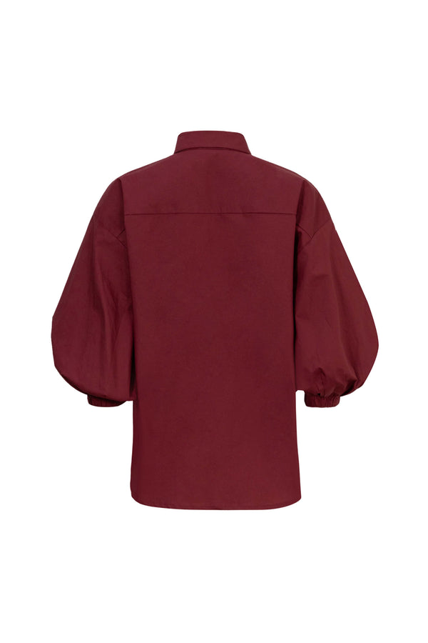 Lucia Puff-Sleeve Button-Down Camisa 752977VIN - Reina Diaz