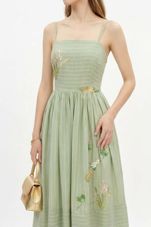 Lucía Sleeveless Belted Midi Vestido - Reina Diaz