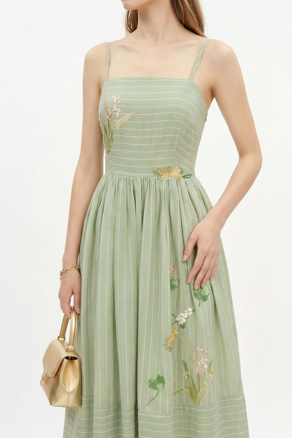 Lucía Sleeveless Belted Midi Vestido - Reina Diaz