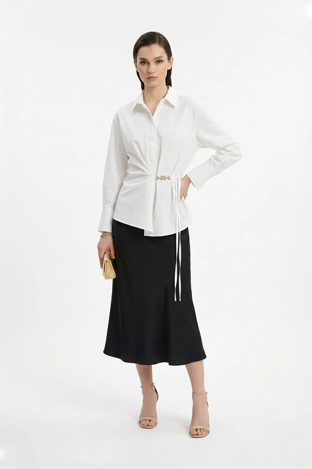 Lyon Hardware Side - Tie Cotton Blusa - Reina Diaz