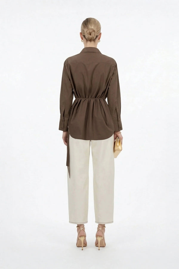 Lyon Hardware Side - Tie Cotton Blusa - Reina Diaz