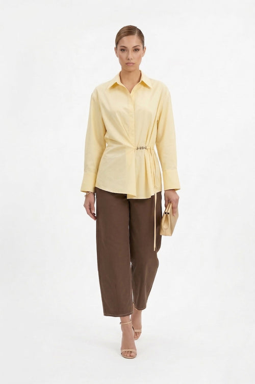 Lyon Hardware Side-Tie Cotton Blusa 752974 AMA - Reina Diaz