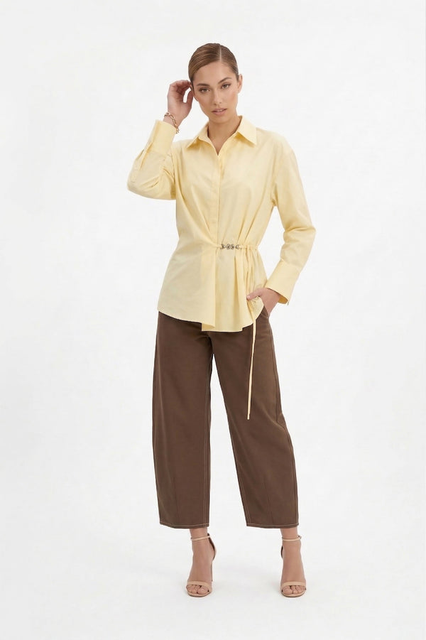Lyon Hardware Side-Tie Cotton Blusa 752974 AMA - Reina Diaz