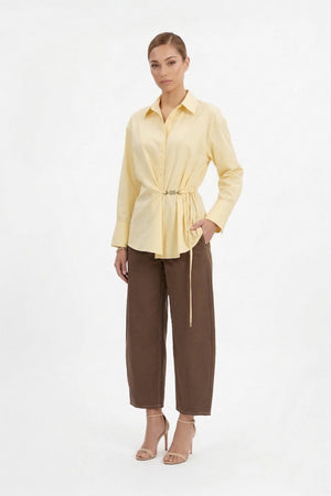 Lyon Hardware Side-Tie Cotton Blusa 752974 AMA - Reina Diaz