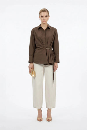 Lyon Hardware Side - Tie Cotton Blusa - Reina Diaz