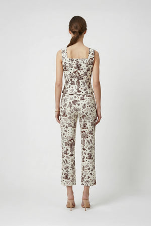 Magnolia - Print Tailored Cotton Pants - Reina Diaz