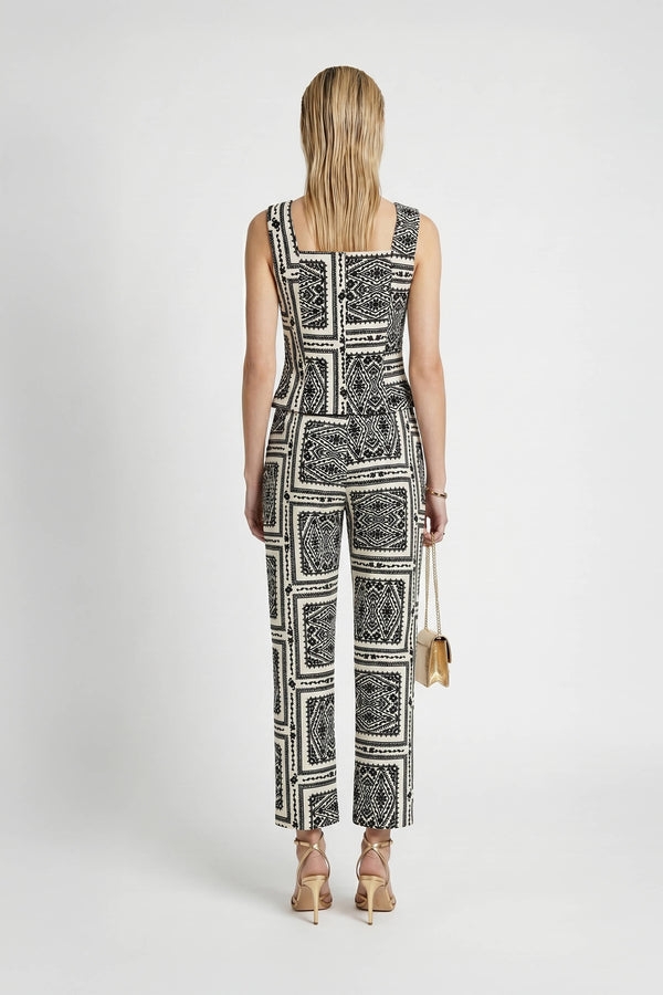 Magnolia - Print Tailored Cotton Pants - Reina Diaz