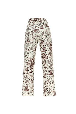 Magnolia -Print Tailored Cotton Pants 731089PRT - Reina Diaz