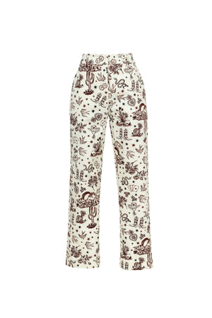 Magnolia -Print Tailored Cotton Pants 731089PRT - Reina Diaz