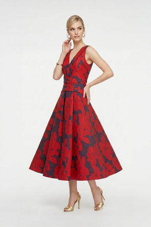 Malena Floral Midi Vestido - Reina Diaz