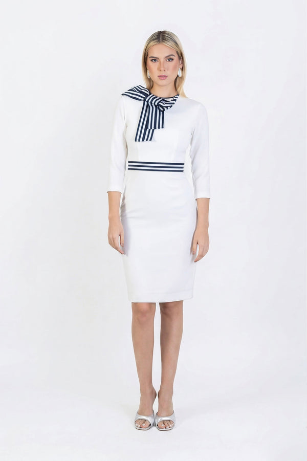 Mallory Nautical Midi Vestido - Reina Diaz