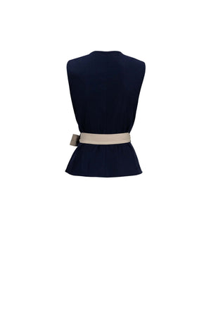 Malva Bi - Color Wrap Sleeveless Blazer - Reina Diaz