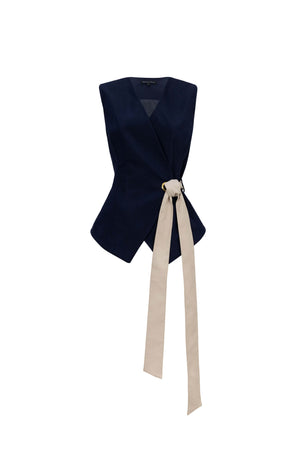 Malva Bi - Color Wrap Sleeveless Blazer - Reina Diaz