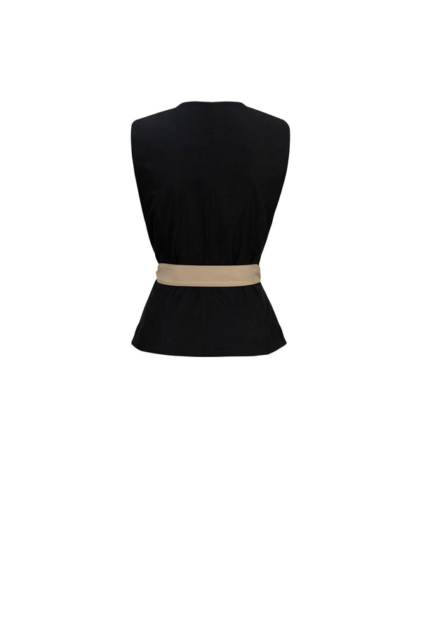 Malva Bi - Color Wrap Sleeveless Blazer - Reina Diaz