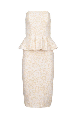 Mariam Peplum Midi Vestido - Reina Diaz