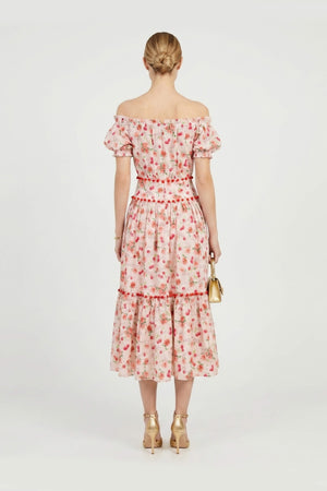 Mariana Pom - Pom Tiered Midi Vestido - Reina Diaz