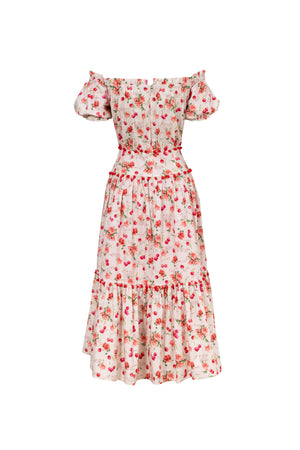 Mariana Pom - Pom Tiered Midi Vestido - Reina Diaz
