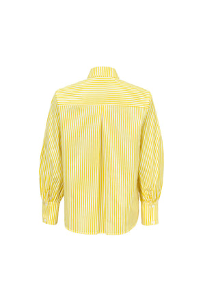 Martina Button-Down Puff-Sleeve Blusa - Reina Diaz