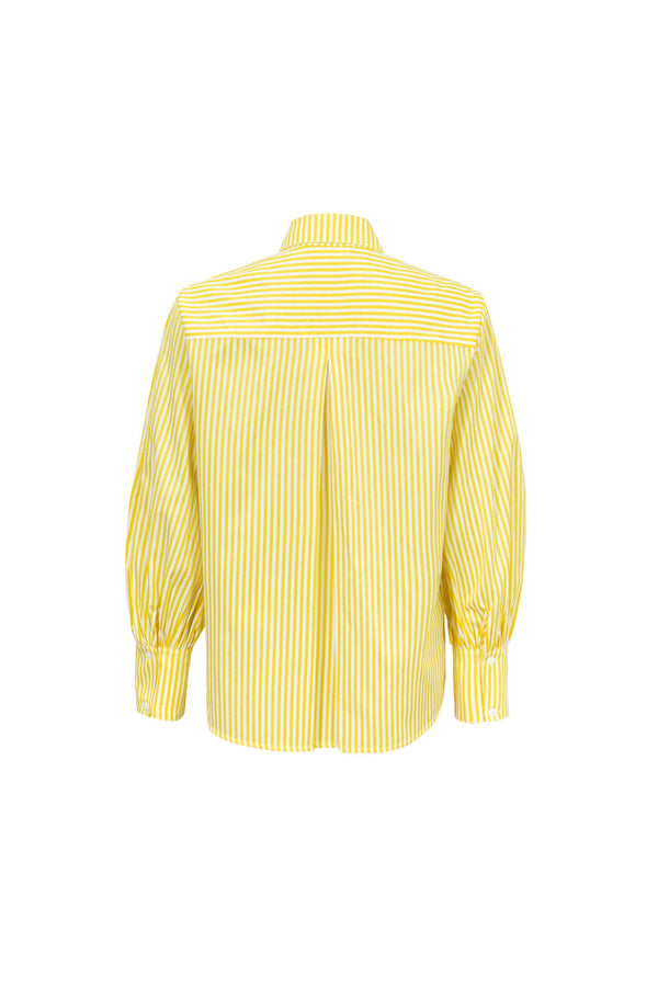 Martina Button-Down Puff-Sleeve Blusa - Reina Diaz