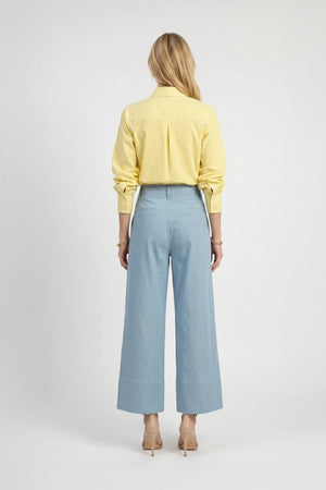 Martina Button-Down Puff-Sleeve Blusa - Reina Diaz