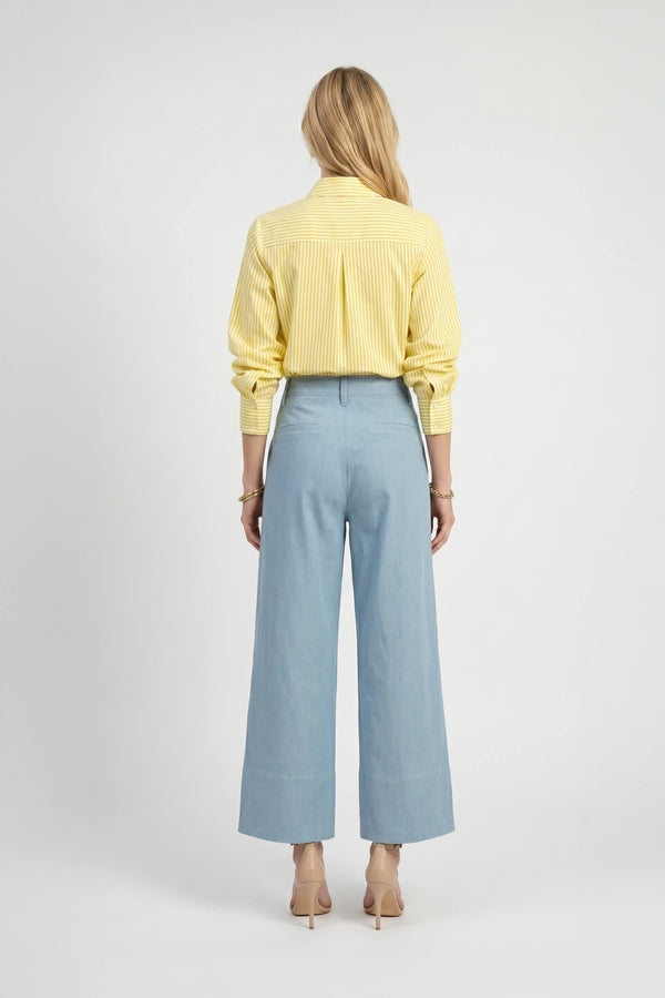 Martina Button-Down Puff-Sleeve Blusa - Reina Diaz