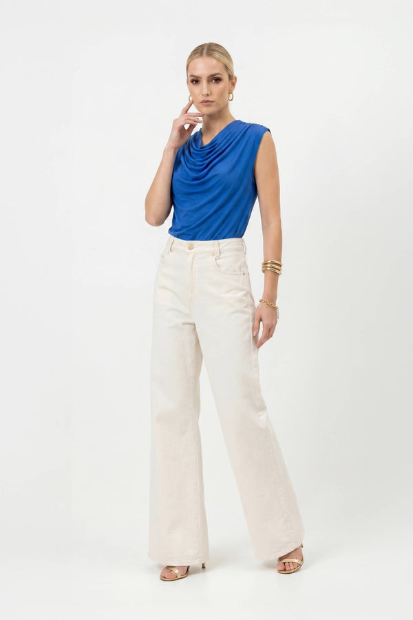 Martina Cowl-Neck Sleeveless Blusa 752993 - Reina Diaz