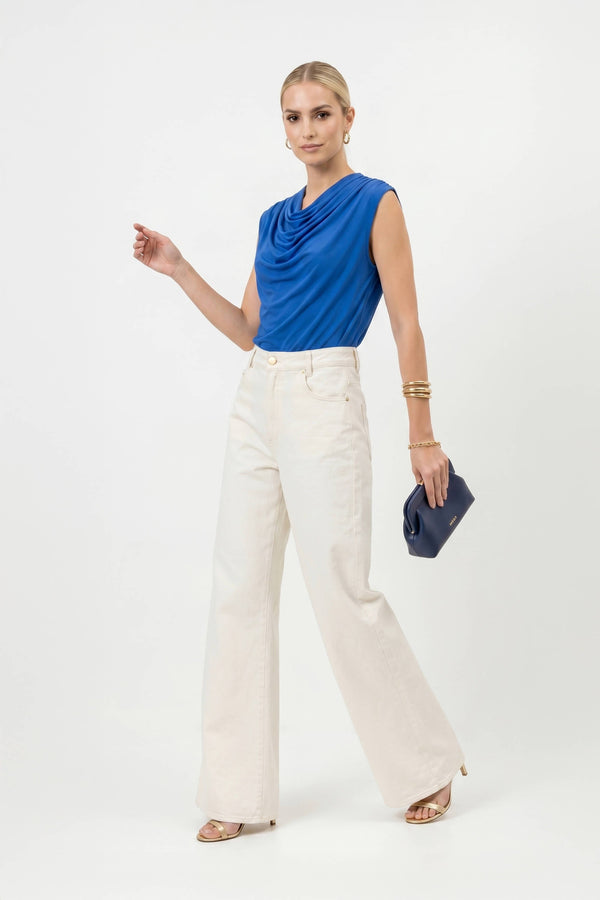 Martina Cowl-Neck Sleeveless Blusa 752993 - Reina Diaz
