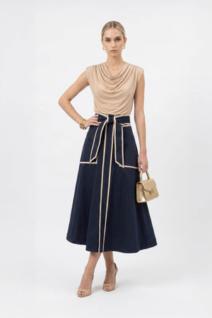 Martina Cowl-Neck Sleeveless Blusa 752993 - Reina Diaz