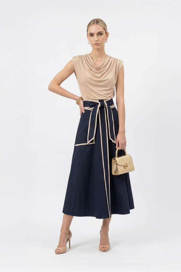 Martina Cowl-Neck Sleeveless Blusa 752993 - Reina Diaz
