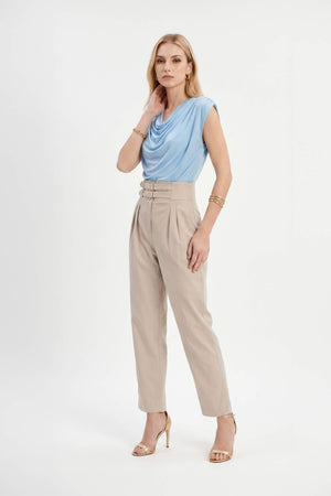 Martina Cowl-Neck Sleeveless Blusa 752993 - Reina Diaz